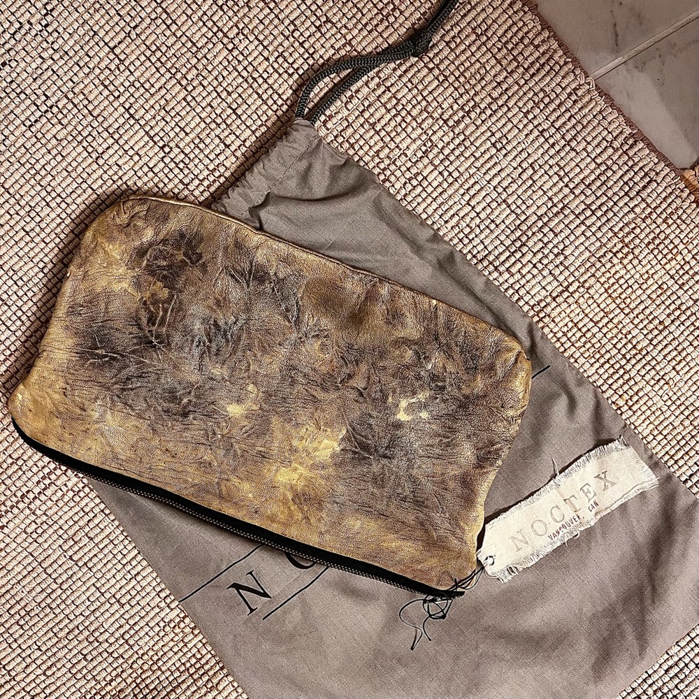 NOCTEX crinkle leather pouch